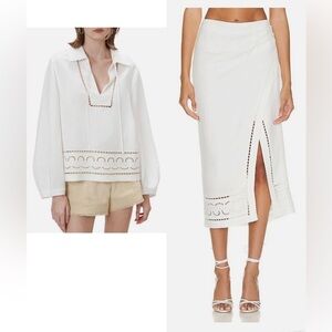 Jonathan Simkhai Cream Midi Skirt